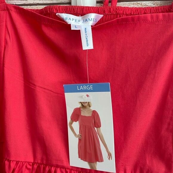 NEW WITH TAGS‎ DRAPER JAMES PUFFED SLEEVE DRESS IN HIBISCUS - Picture 9 of 9